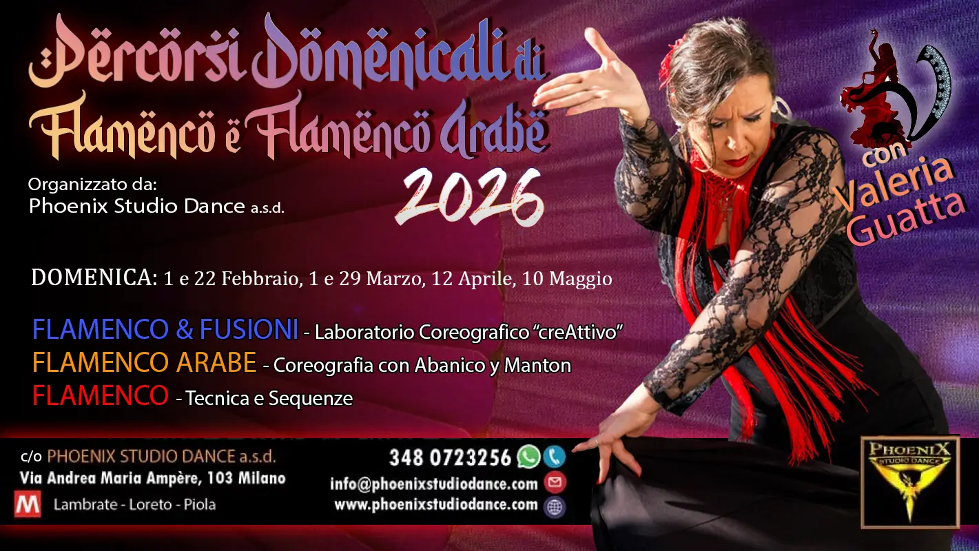 Percorsi Domenicali di Flamenco & Flamenco Arabe 2026 con Valeria Guatta