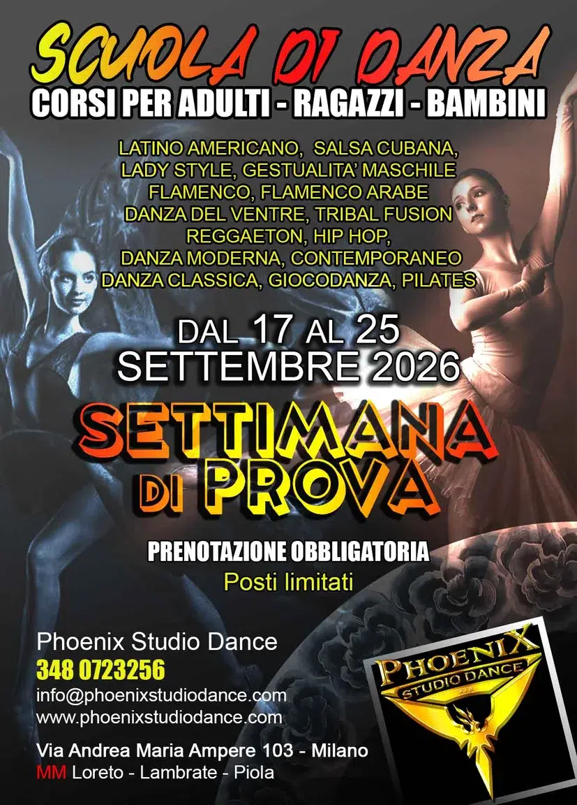 Settimana di Prova Phoenix Studio Dance dal 17 al 25 settembre 2026